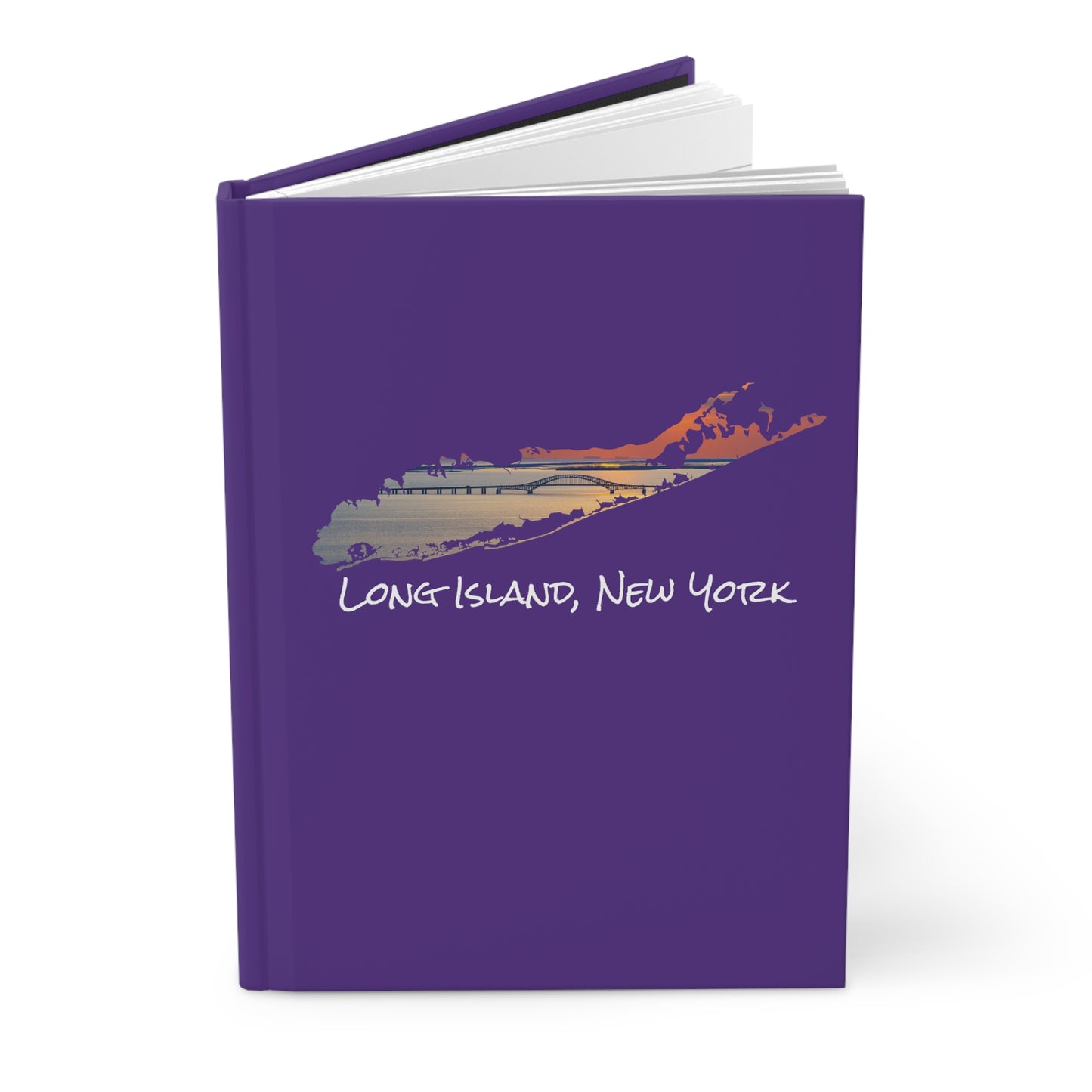 Hardcover Journal Matte Purple - Great South Bay Bridge
