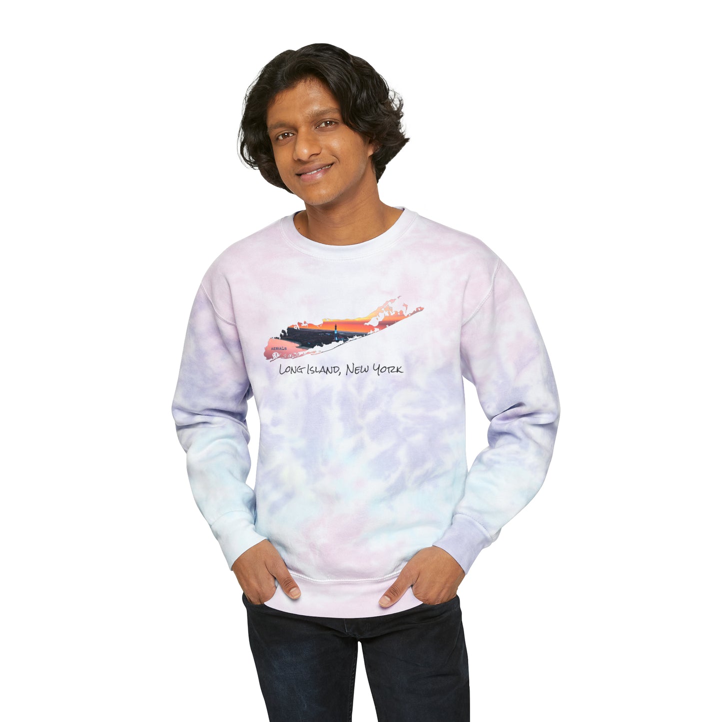 Unisex Tie-Dye Sweatshirt - Fire Island Lighthouse