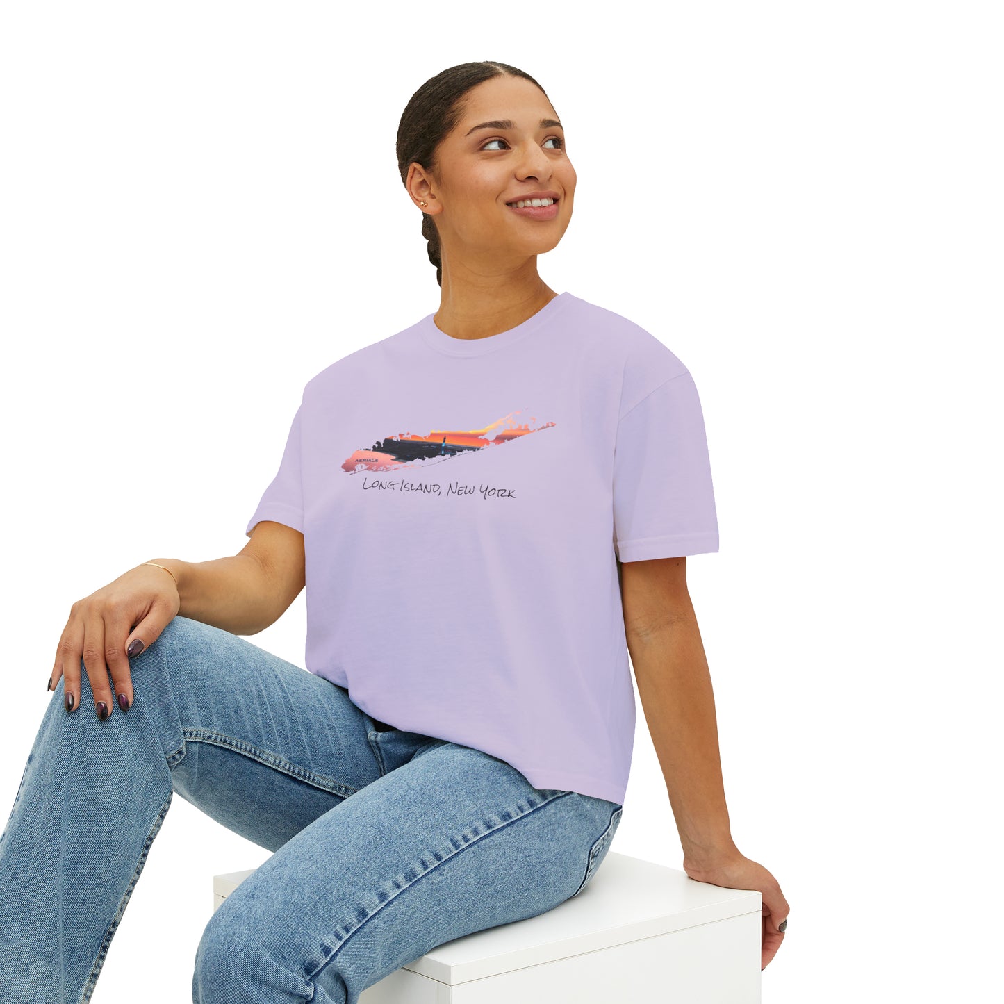 Women's Boxy Tee - Fire Island Lighthouse