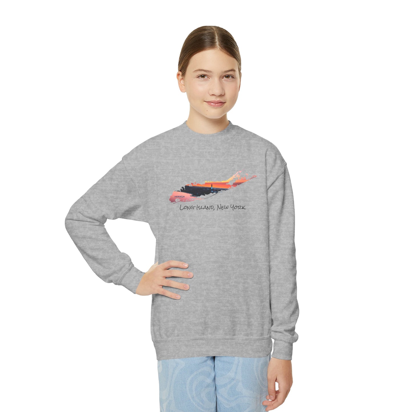 Youth Crewneck Sweatshirt - Fire Island Lighthouse