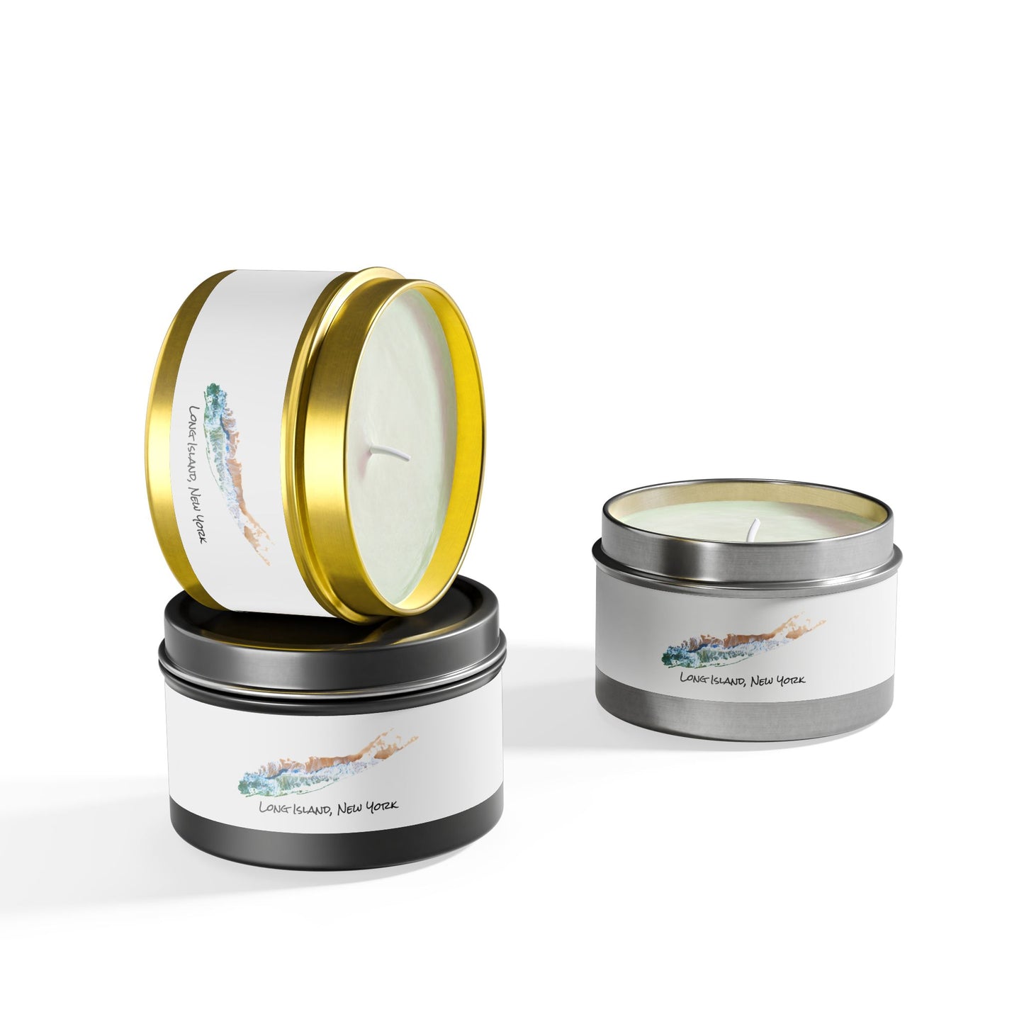 Tin Candle (2 sizes) - Sand & Sea