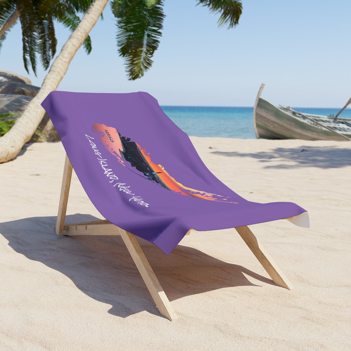 Beach Towel Purple - Fire Island Lighthouse
