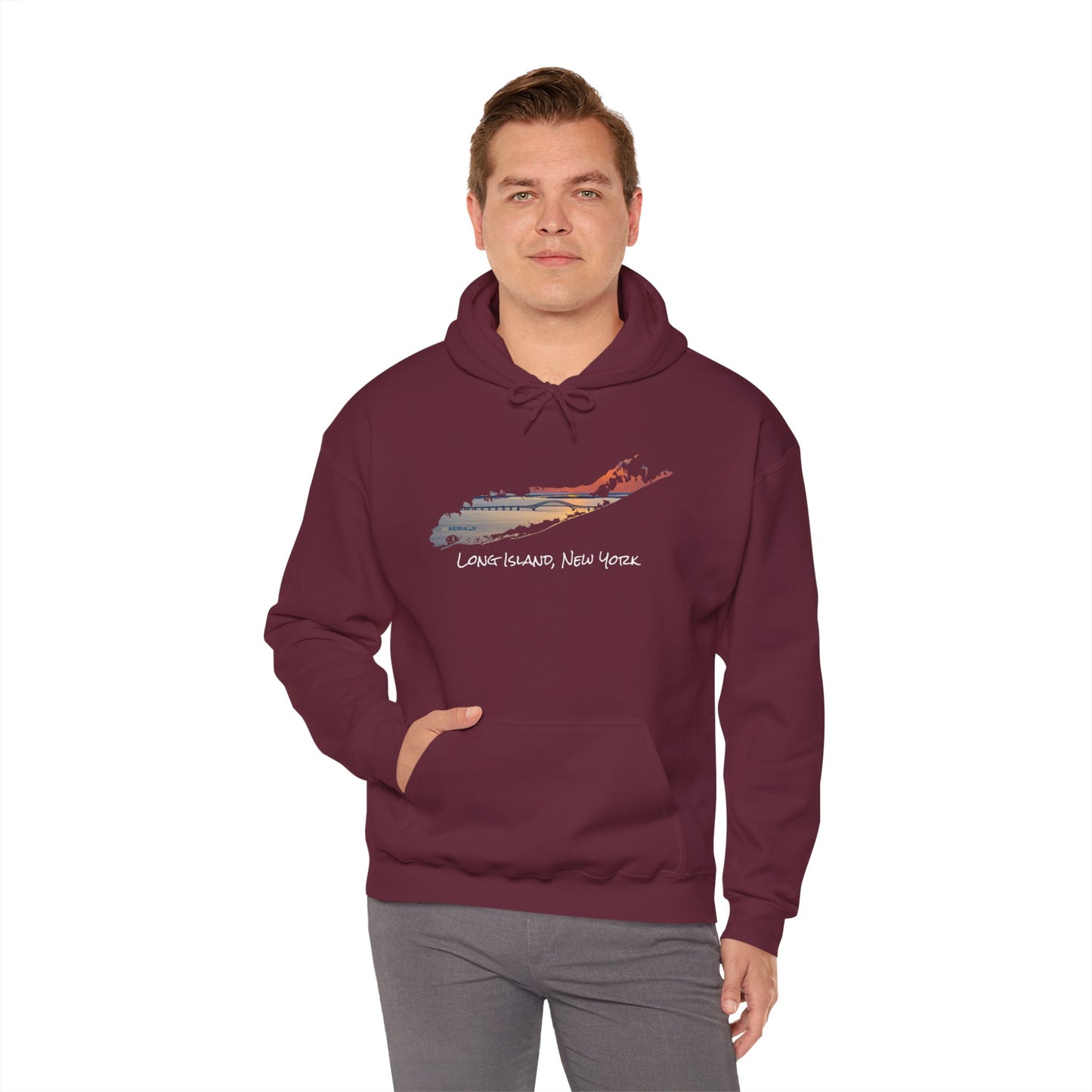 Unisex Hooded Sweatshirt - Great South Bay Bridge