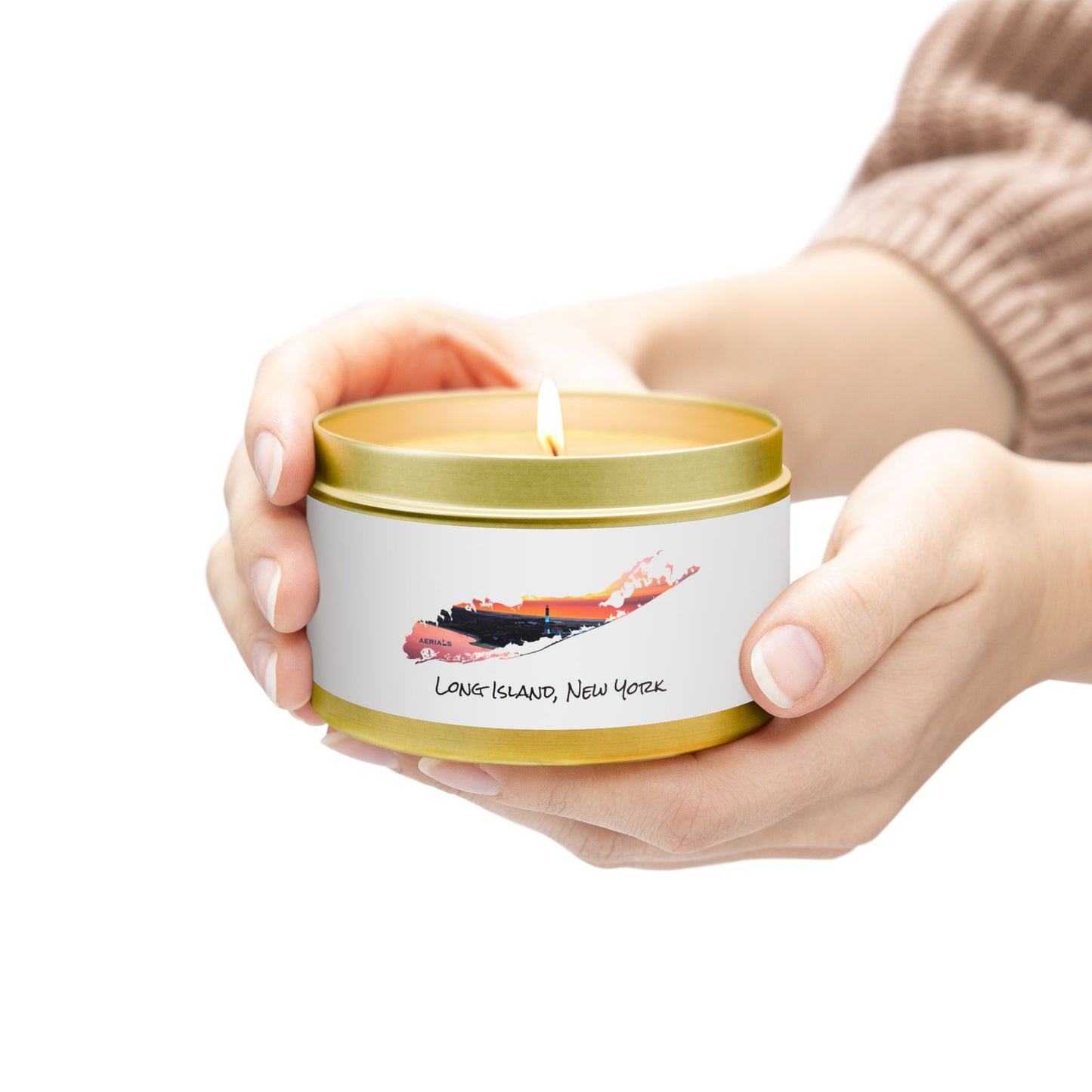 Tin Candle (2 sizes) - Fire Island Lighthouse
