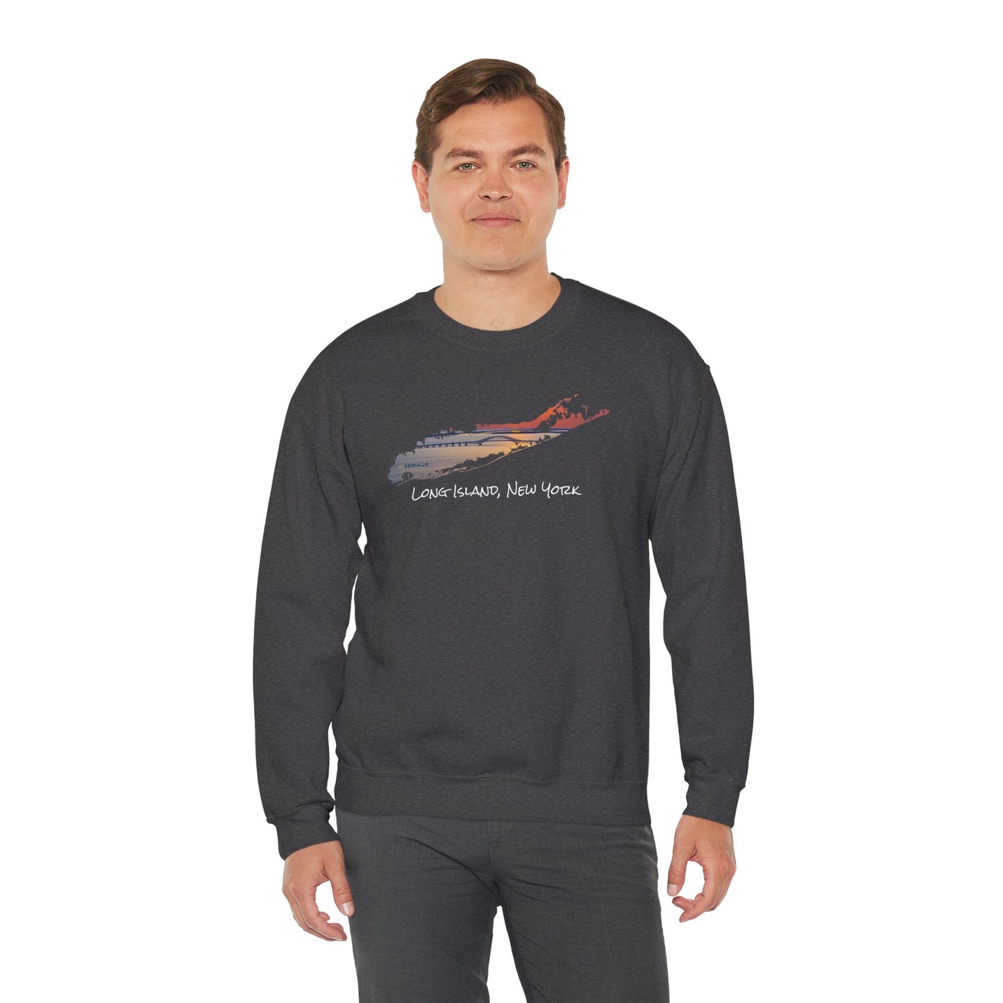 Unisex Heavy Blend™ Crewneck Sweatshirt - Great South Bay Bridge