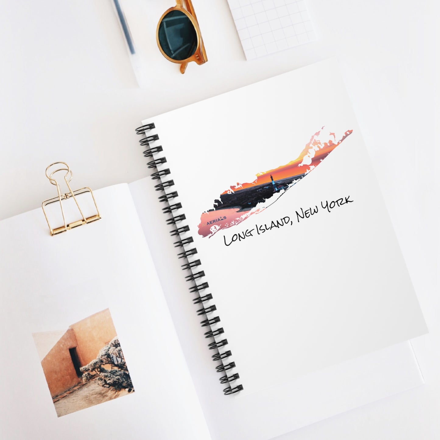 Spiral Notebook White - Fire Island Lighthouse