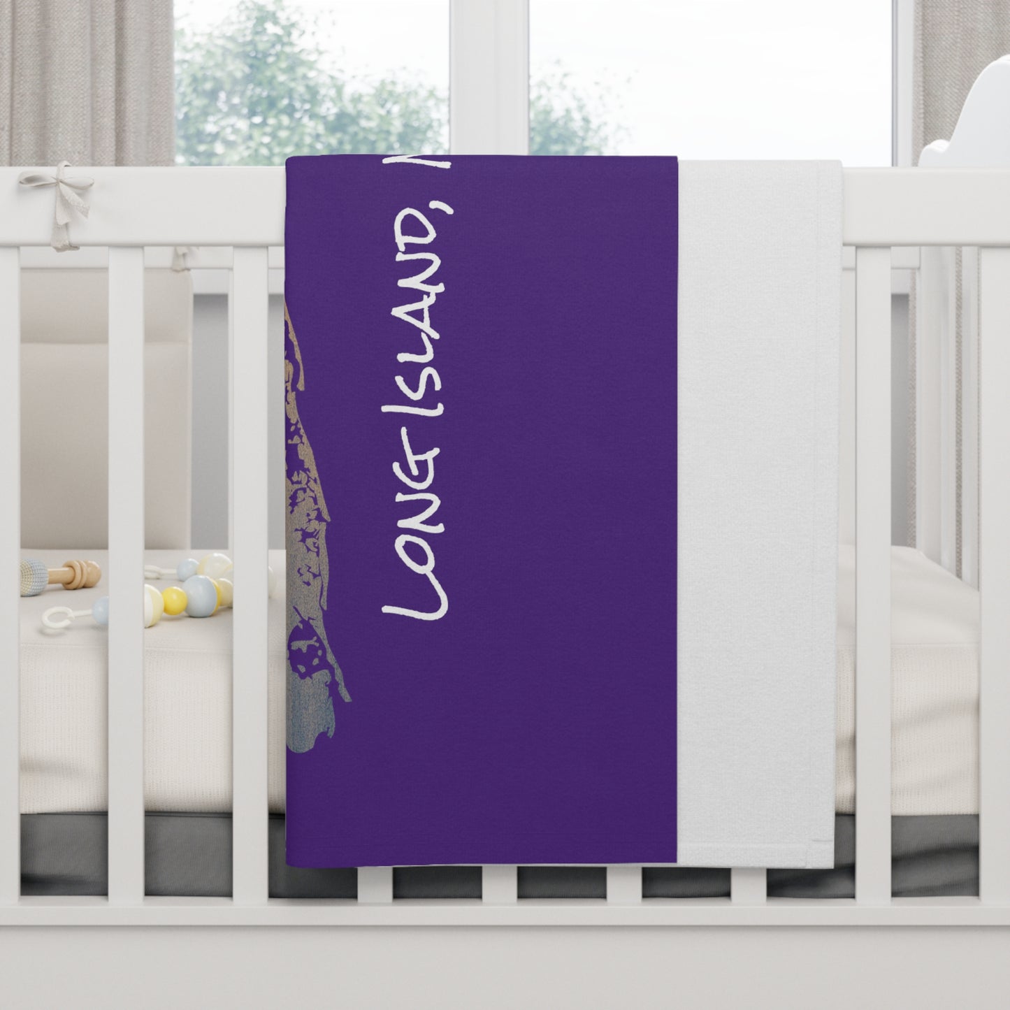Soft Fleece Baby Blanket Purple - Great South Bay Bridge