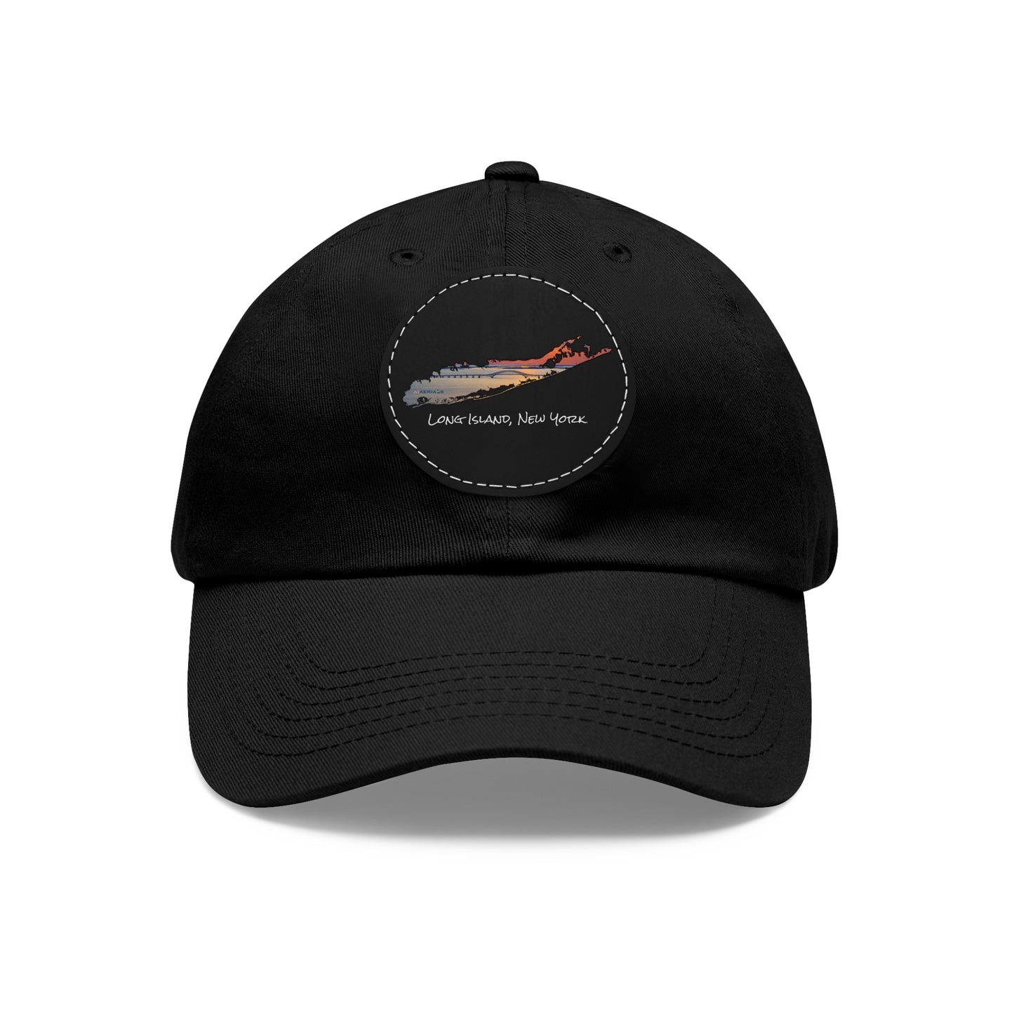 Hat with Round Leather Patch - Great South Bay Bridge