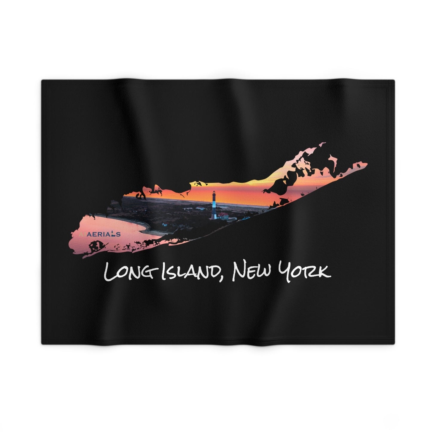 Soft Fleece Baby Blanket Black - Fire Island Lighthouse