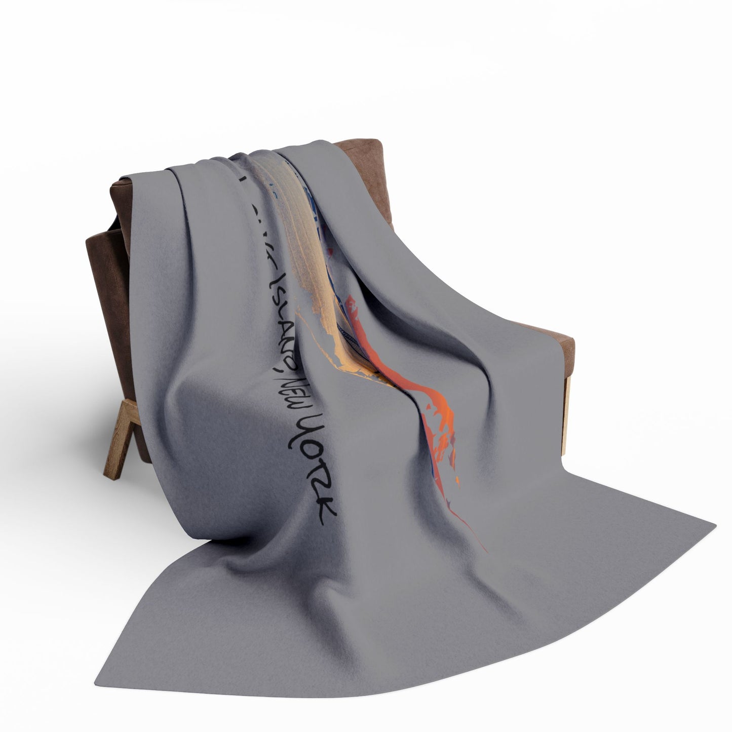Arctic Fleece Blanket Grey (3 sizes) - Great South Bay Bridge