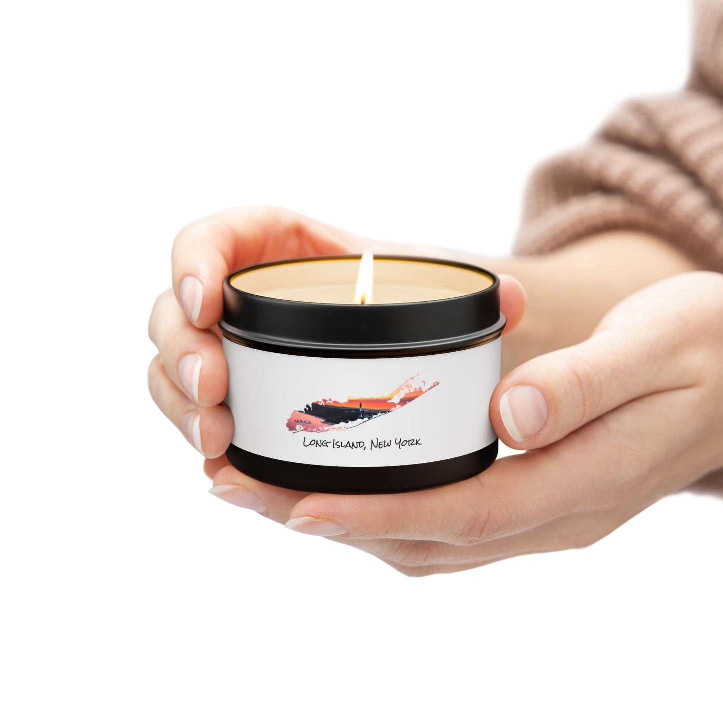 Tin Candle (2 sizes) - Fire Island Lighthouse