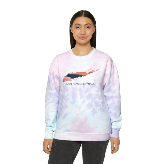 Unisex Tie-Dye Sweatshirt - Fire Island Lighthouse
