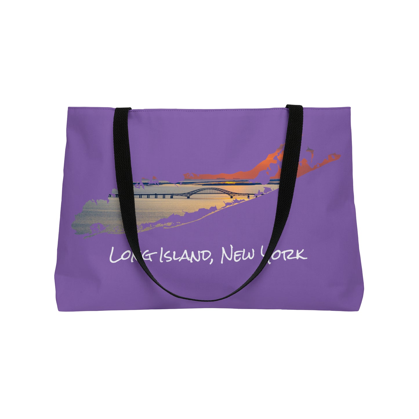 Weekender Tote Bag Purple - Great South Bay Bridge