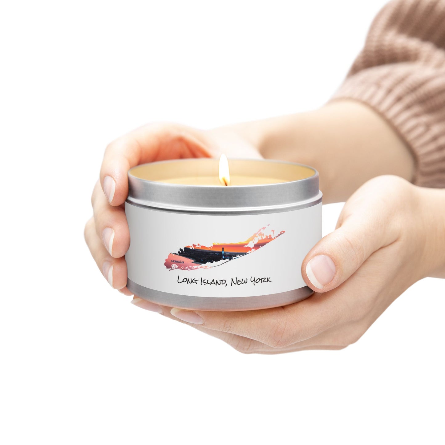Tin Candle (2 sizes) - Fire Island Lighthouse