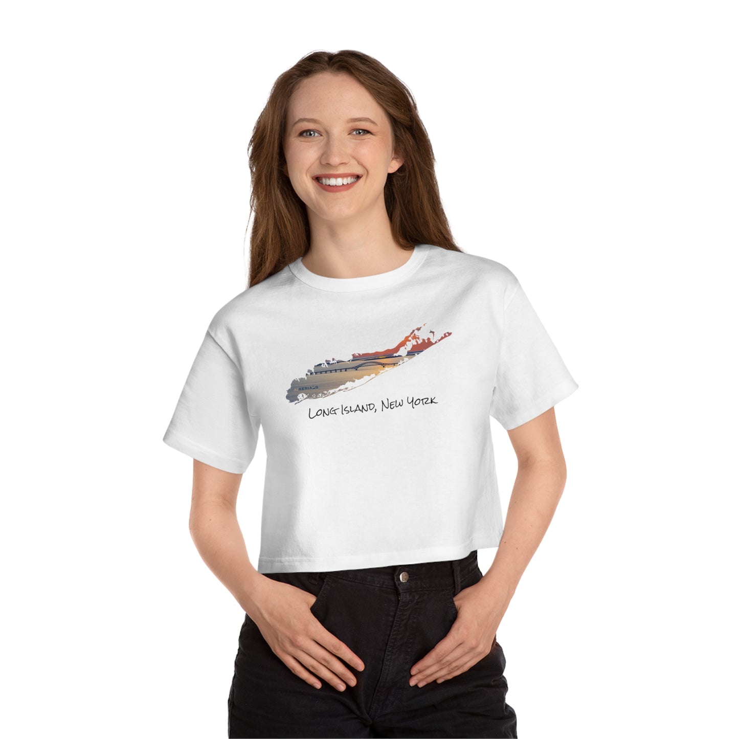 Champion Women's Heritage Cropped T-Shirt - Great South Bay Bridge