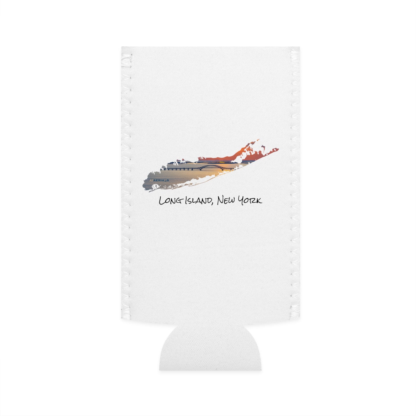 Slim Can Cooler White - Great South Bay Bridge