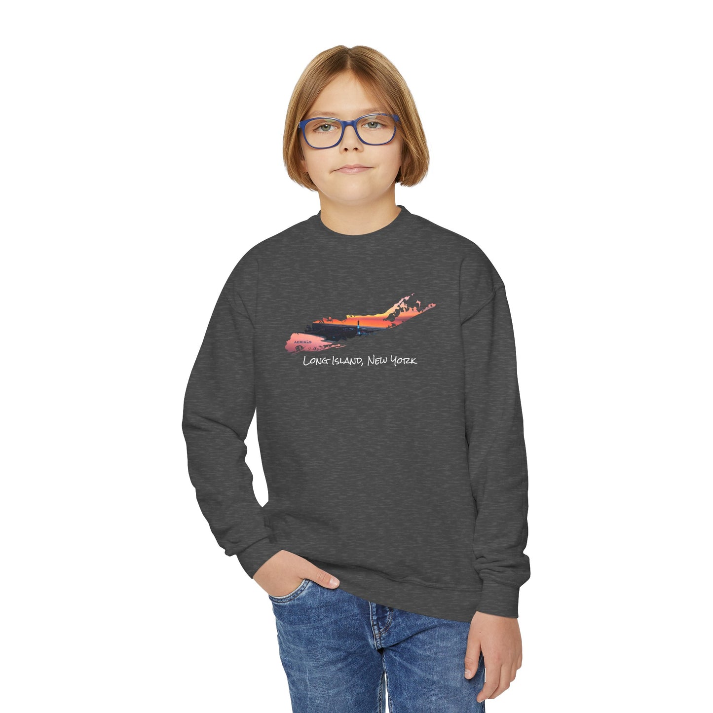 Youth Crewneck Sweatshirt - Fire Island Lighthouse