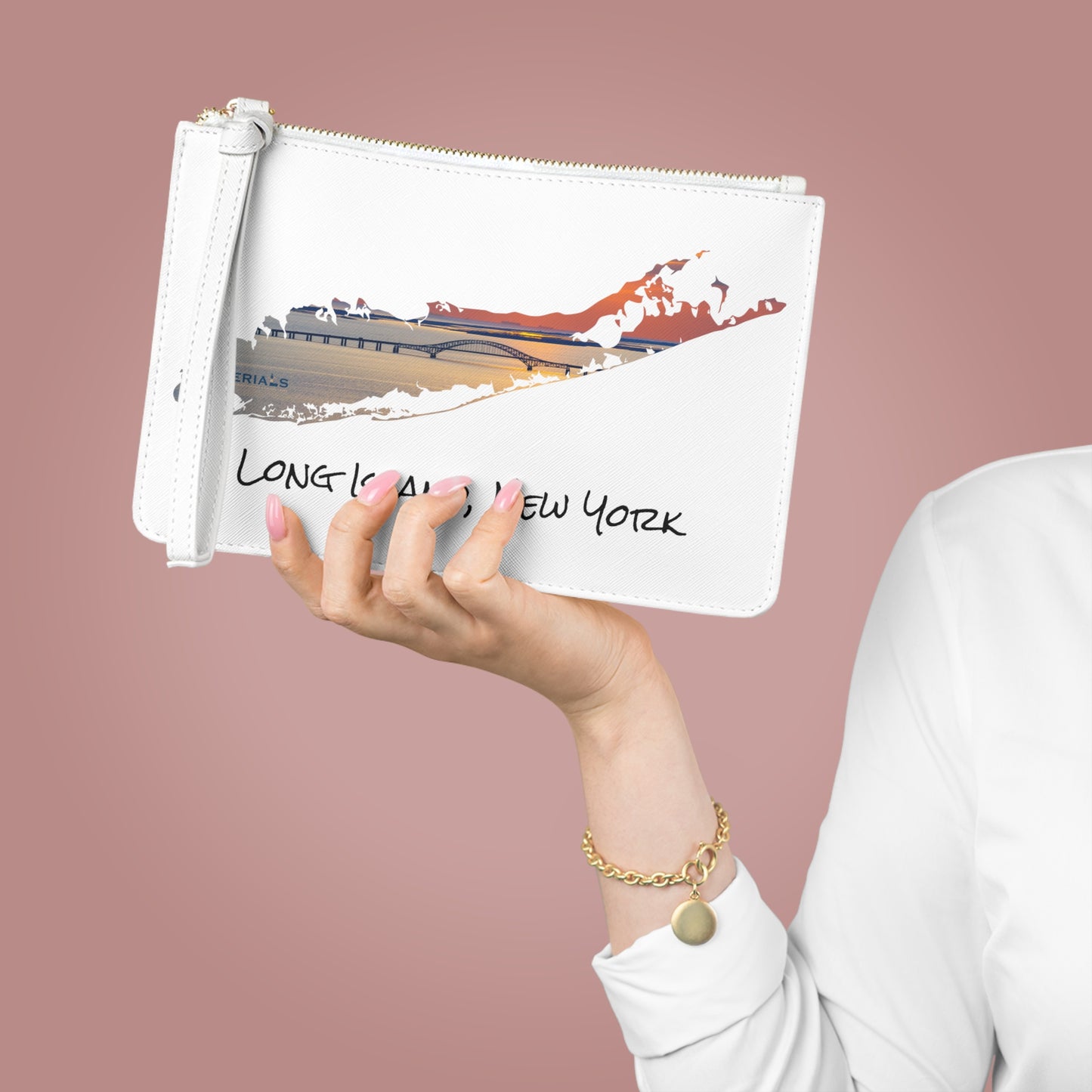 Clutch Bag White - Great South Bay Bridge