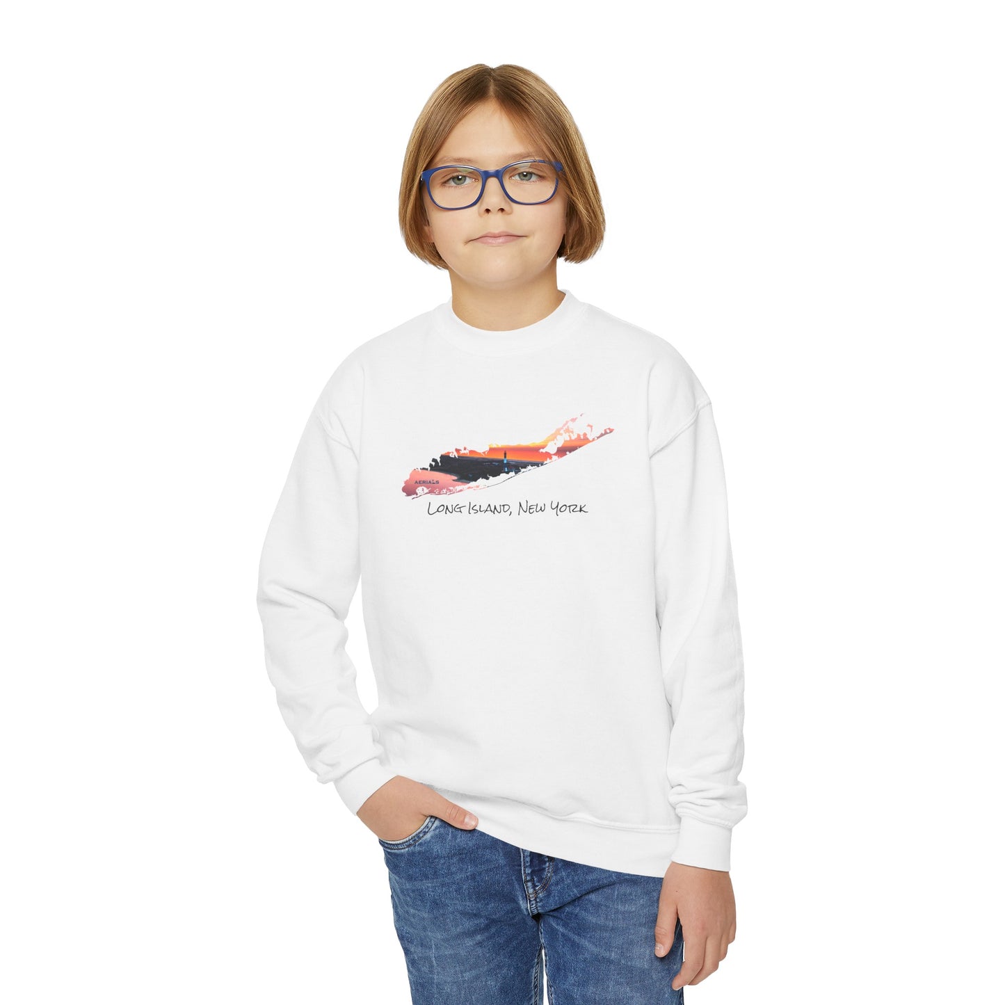Youth Crewneck Sweatshirt - Fire Island Lighthouse