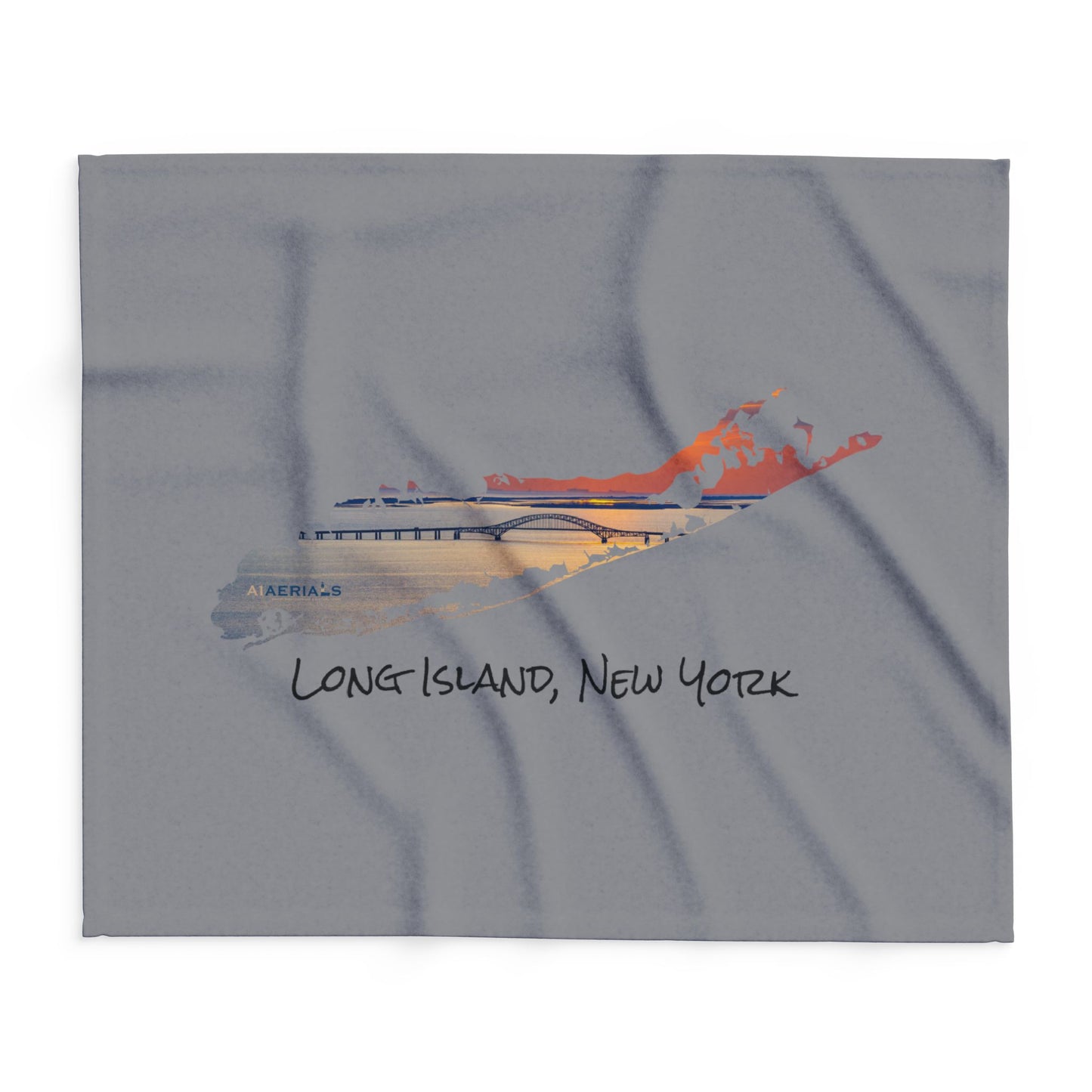Arctic Fleece Blanket Grey (3 sizes) - Great South Bay Bridge