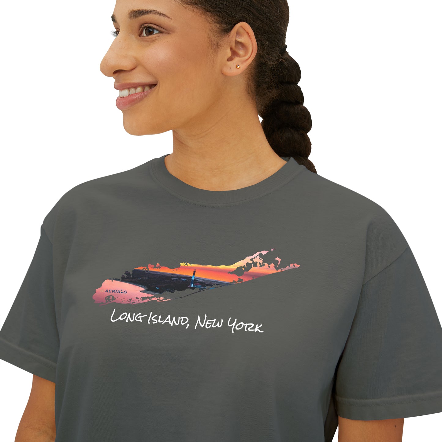 Women's Boxy Tee - Fire Island Lighthouse