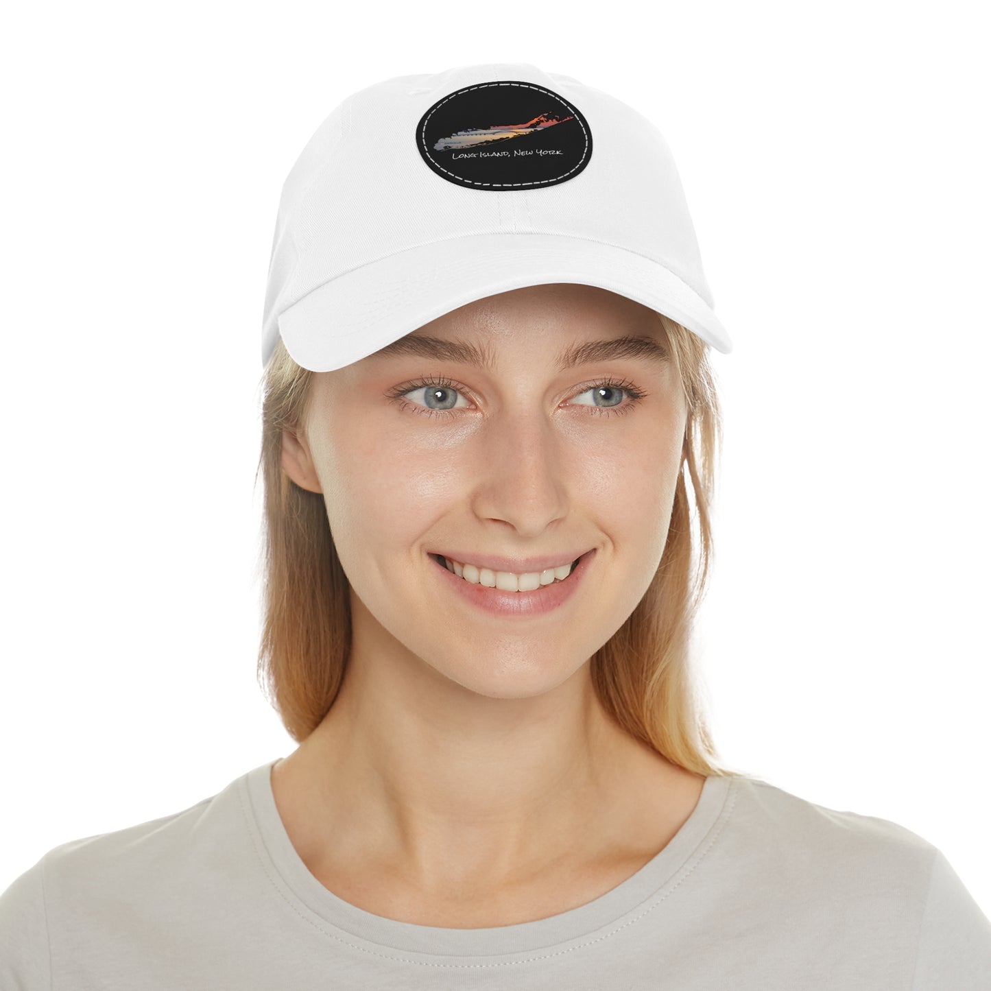 Hat with Round Leather Patch - Great South Bay Bridge