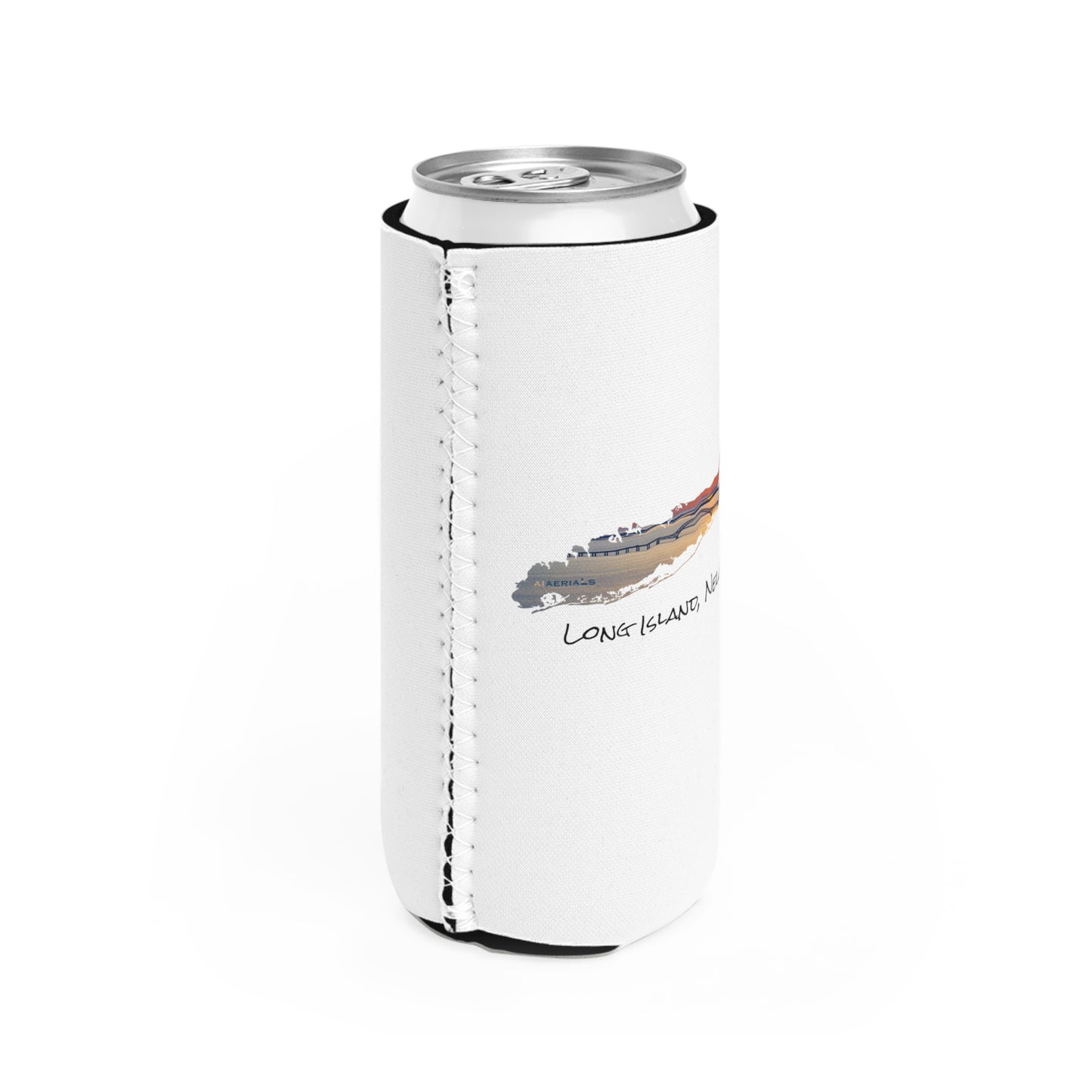 Slim Can Cooler White - Great South Bay Bridge