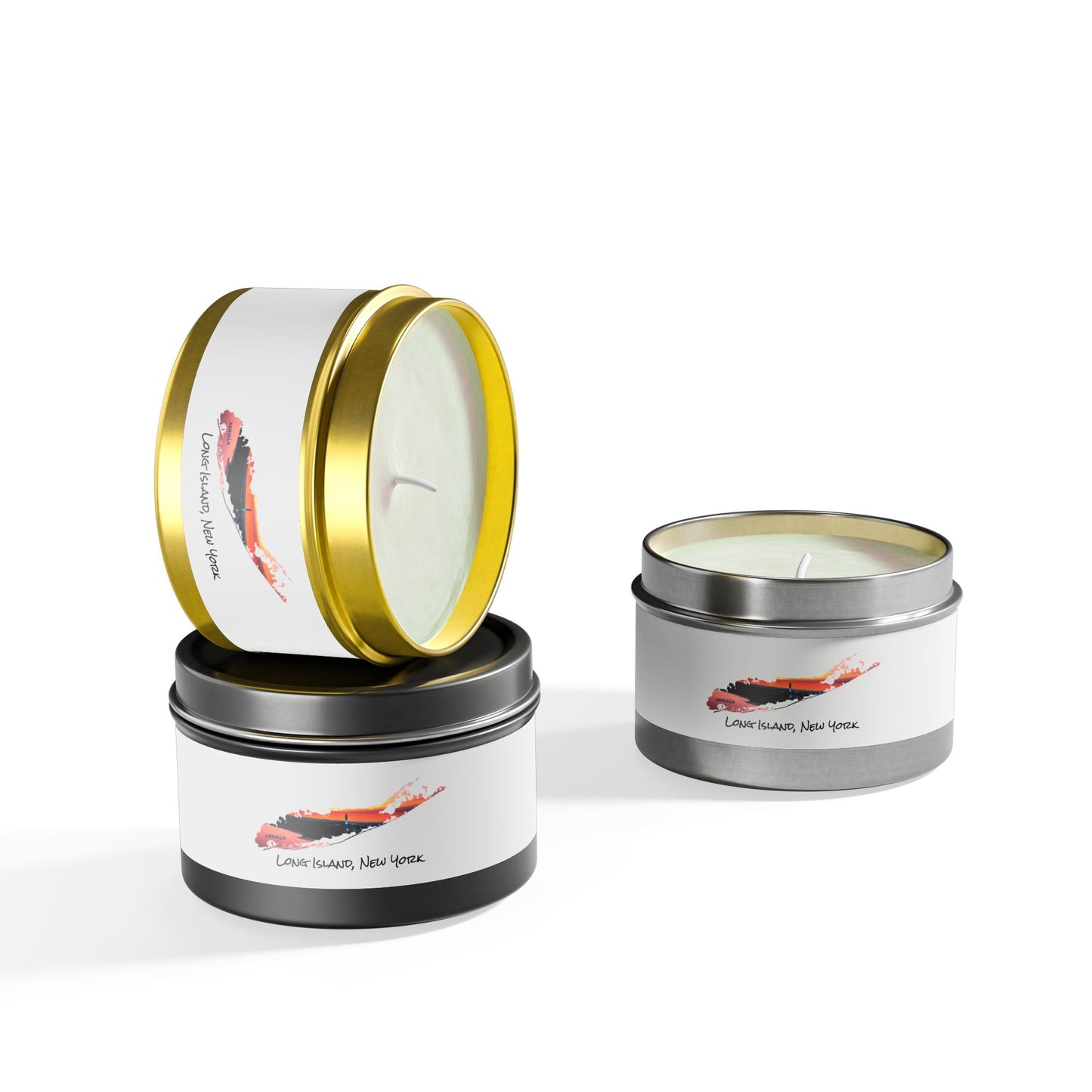 Tin Candle (2 sizes) - Fire Island Lighthouse