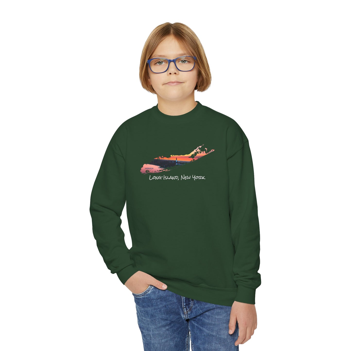 Youth Crewneck Sweatshirt - Fire Island Lighthouse