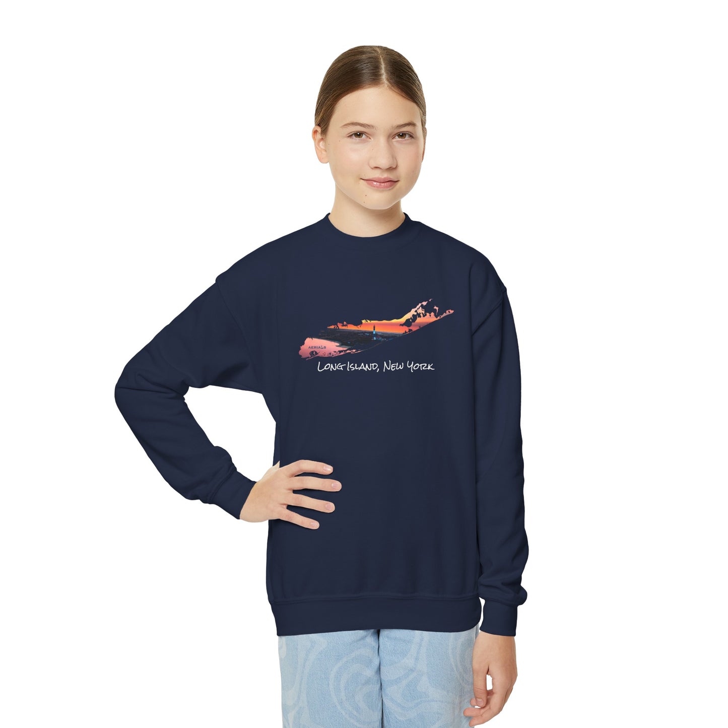 Youth Crewneck Sweatshirt - Fire Island Lighthouse