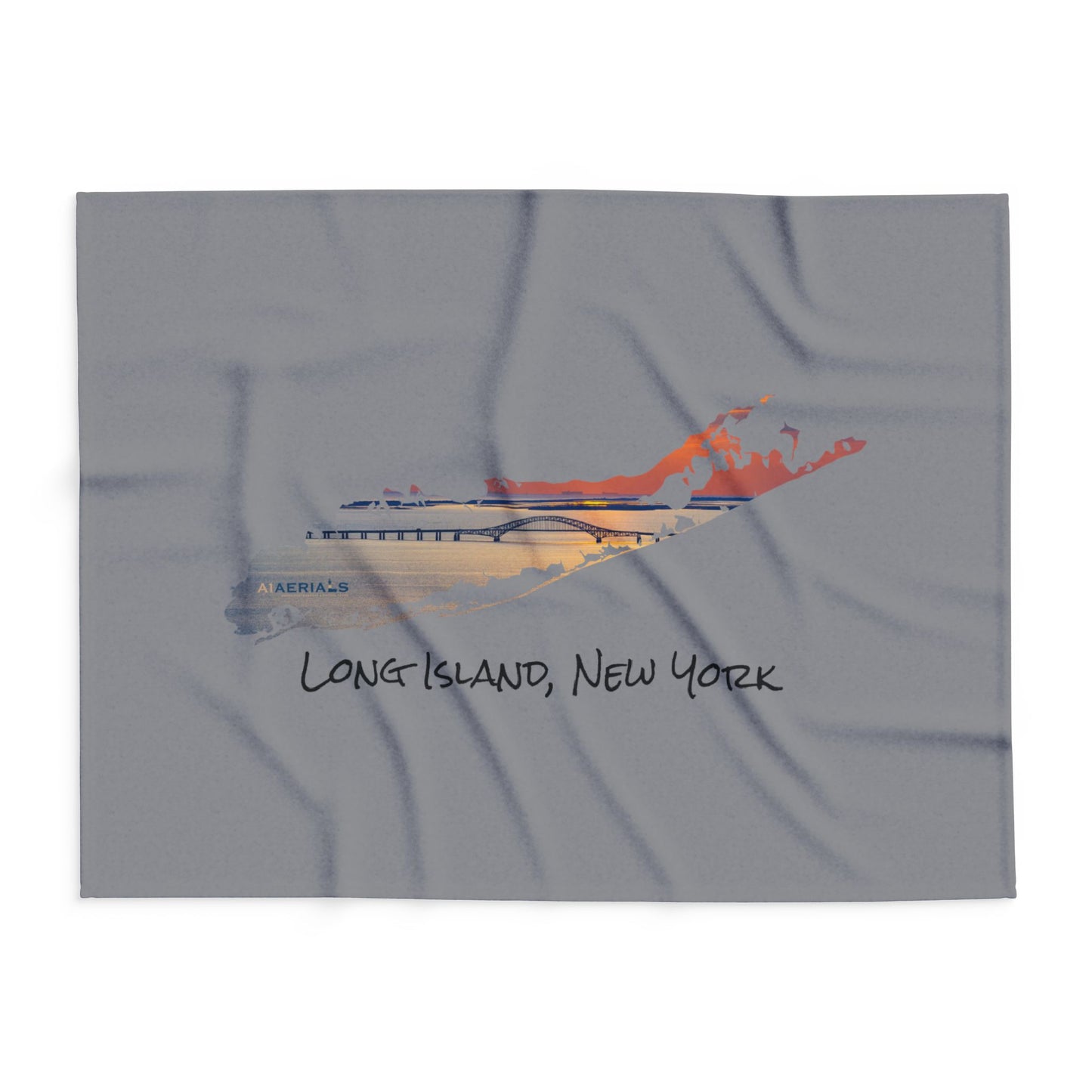 Arctic Fleece Blanket Grey (3 sizes) - Great South Bay Bridge