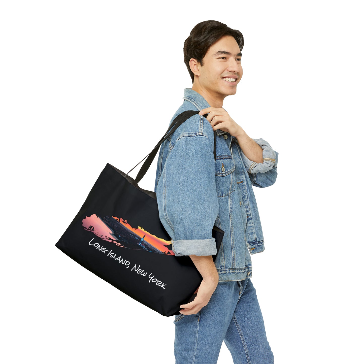 Weekender Tote Bag Black - Fire Island Lighthouse