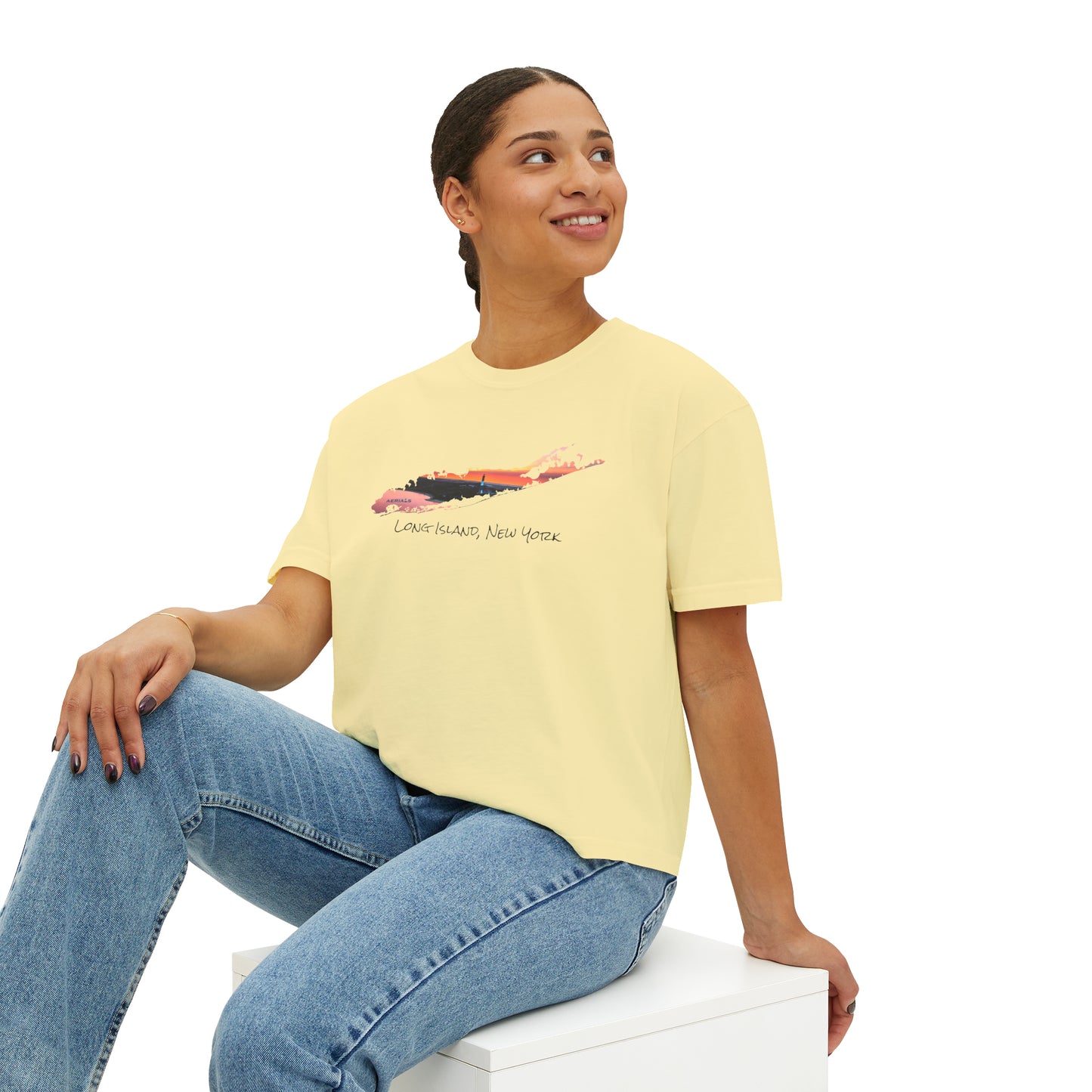 Women's Boxy Tee - Fire Island Lighthouse