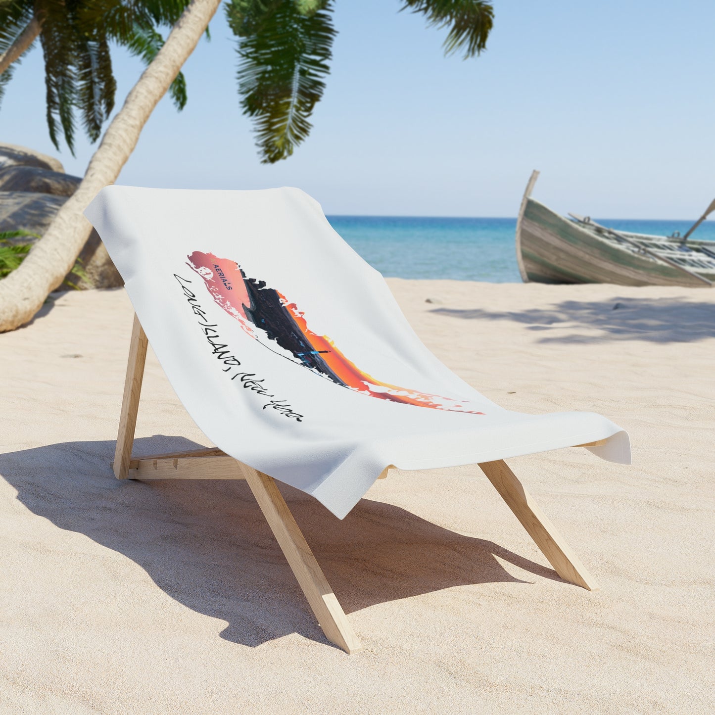 Beach Towel White - Fire Island Lighthouse