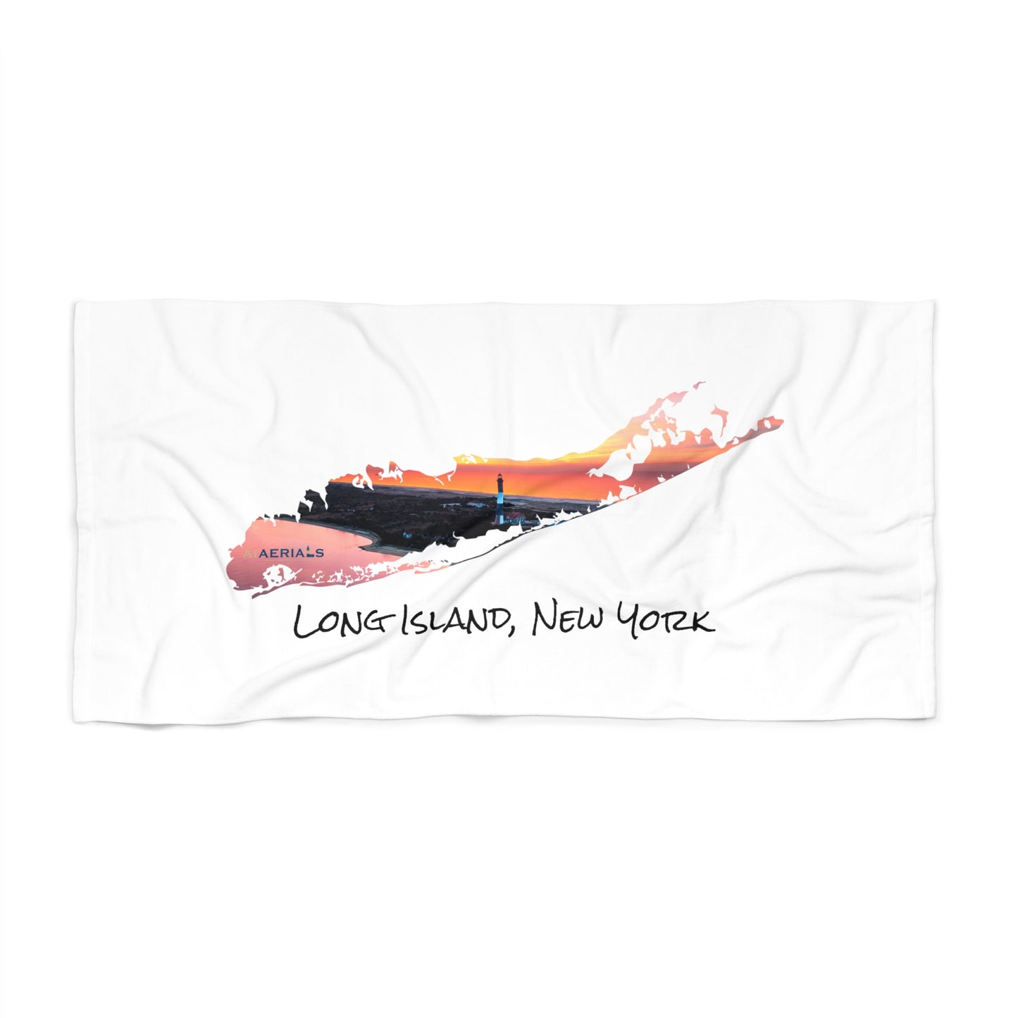 Beach Towel White - Fire Island Lighthouse