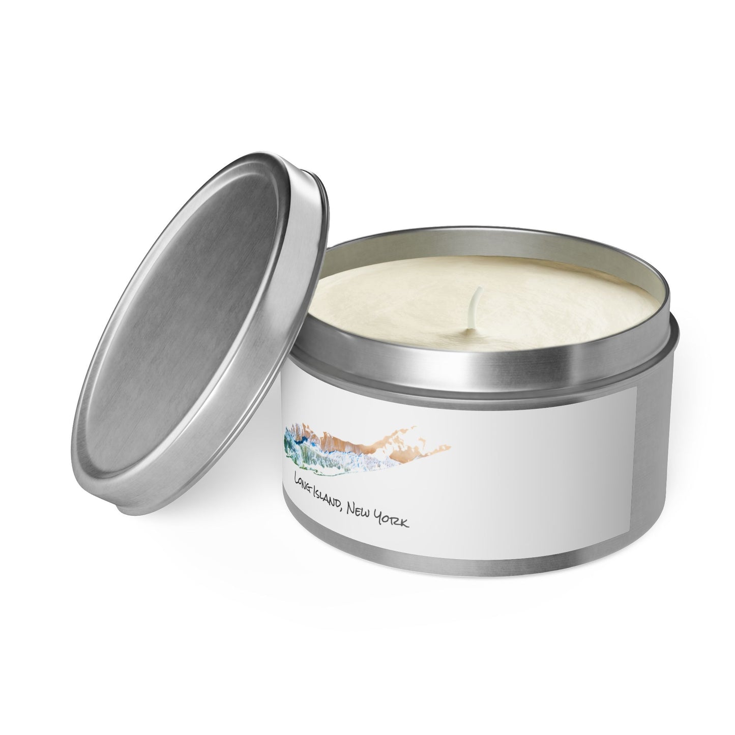 Tin Candle (2 sizes) - Sand & Sea