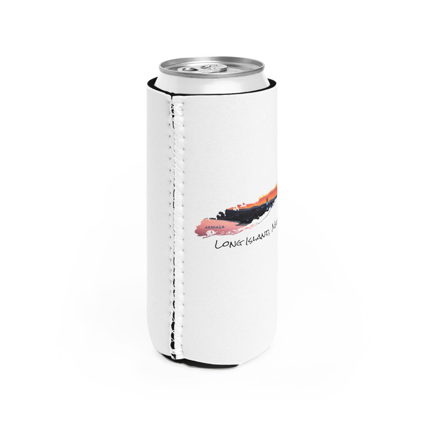 Slim Can Cooler White - Fire Island Lighthouse