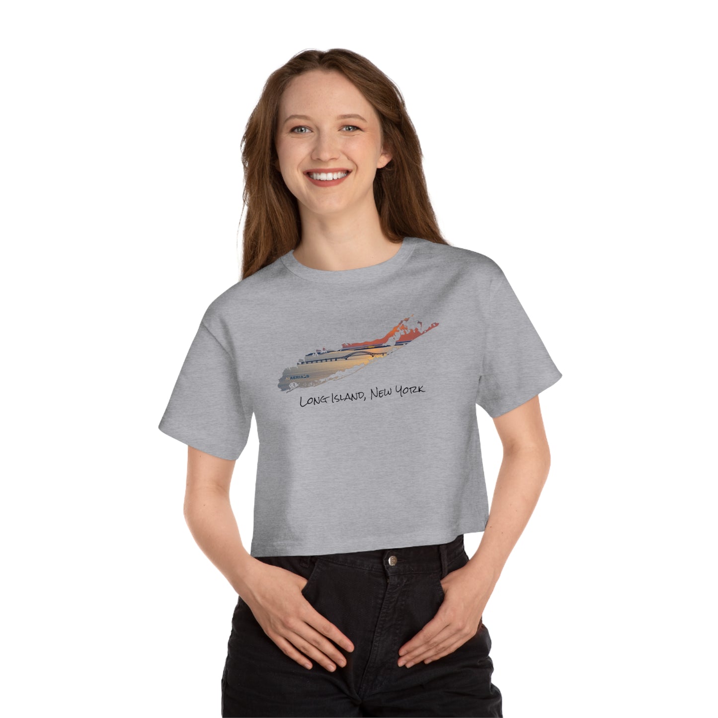 Champion Women's Heritage Cropped T-Shirt - Great South Bay Bridge