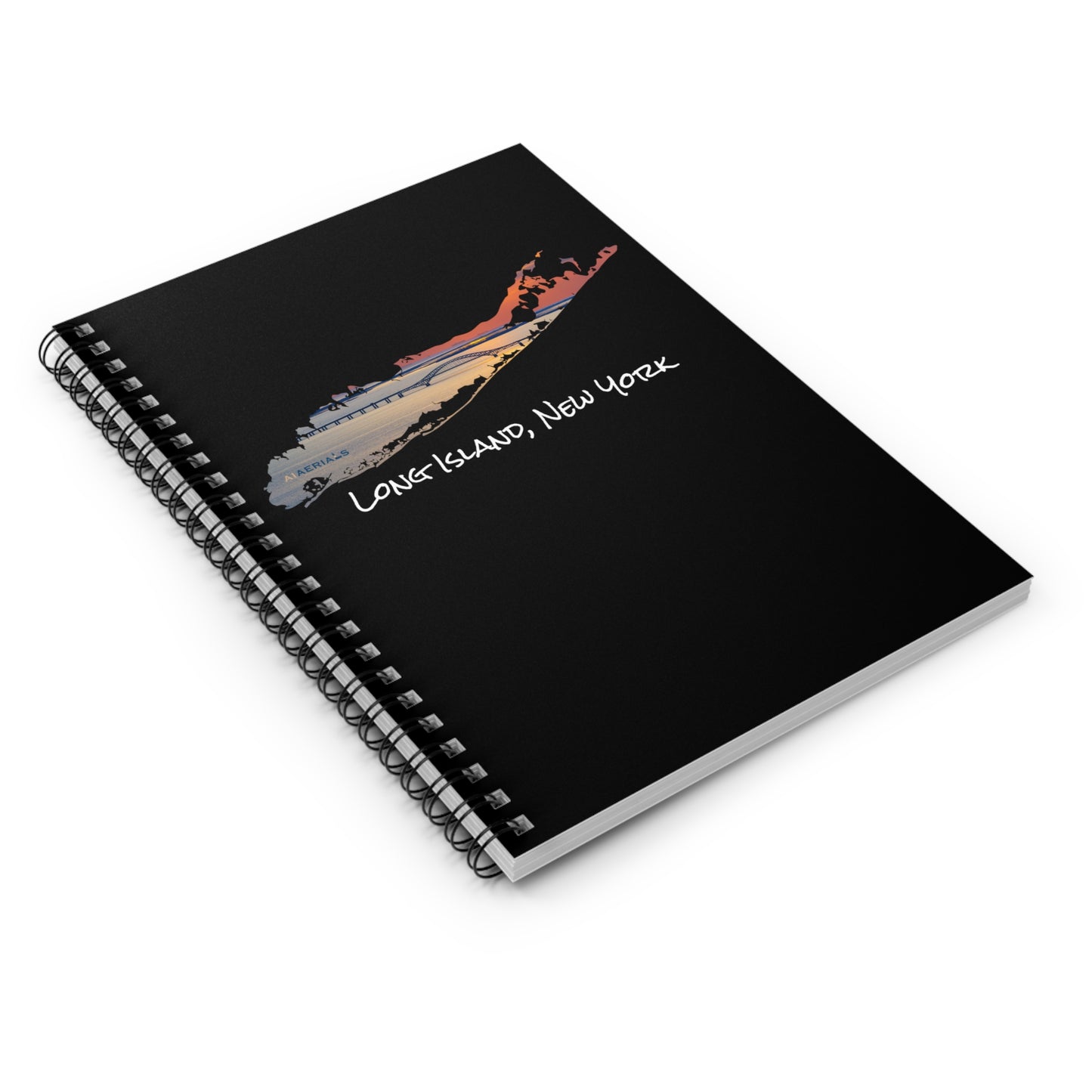 Spiral Notebook Black - Great South Bay Bridge