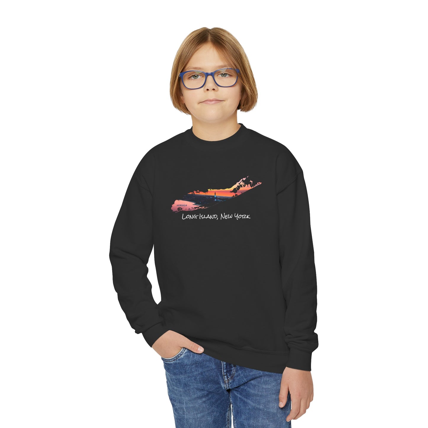 Youth Crewneck Sweatshirt - Fire Island Lighthouse
