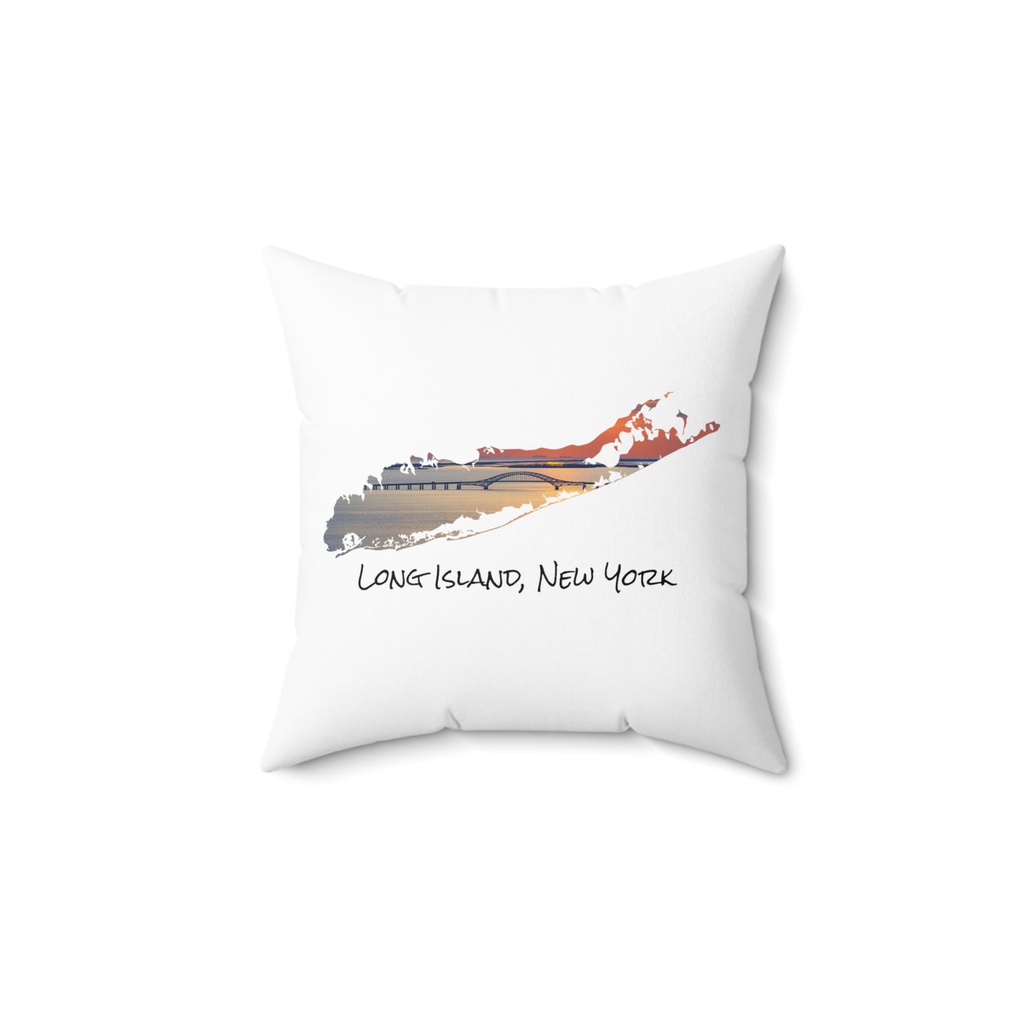 Square Pillow White - Great South Bay Bridge
