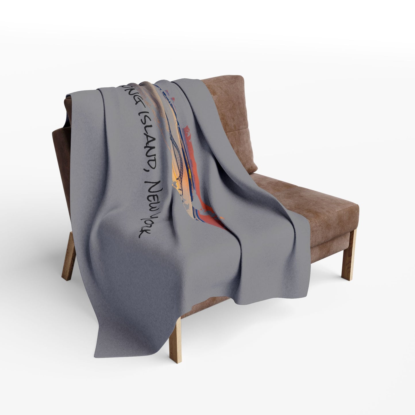 Arctic Fleece Blanket Grey (3 sizes) - Great South Bay Bridge