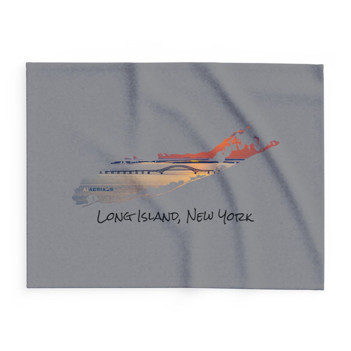 Arctic Fleece Blanket Grey (3 sizes) - Great South Bay Bridge