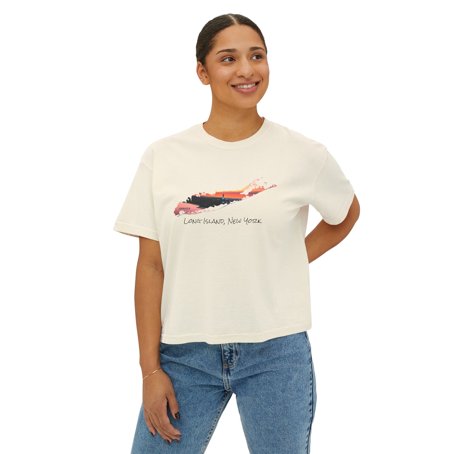 Women's Boxy Tee - Fire Island Lighthouse