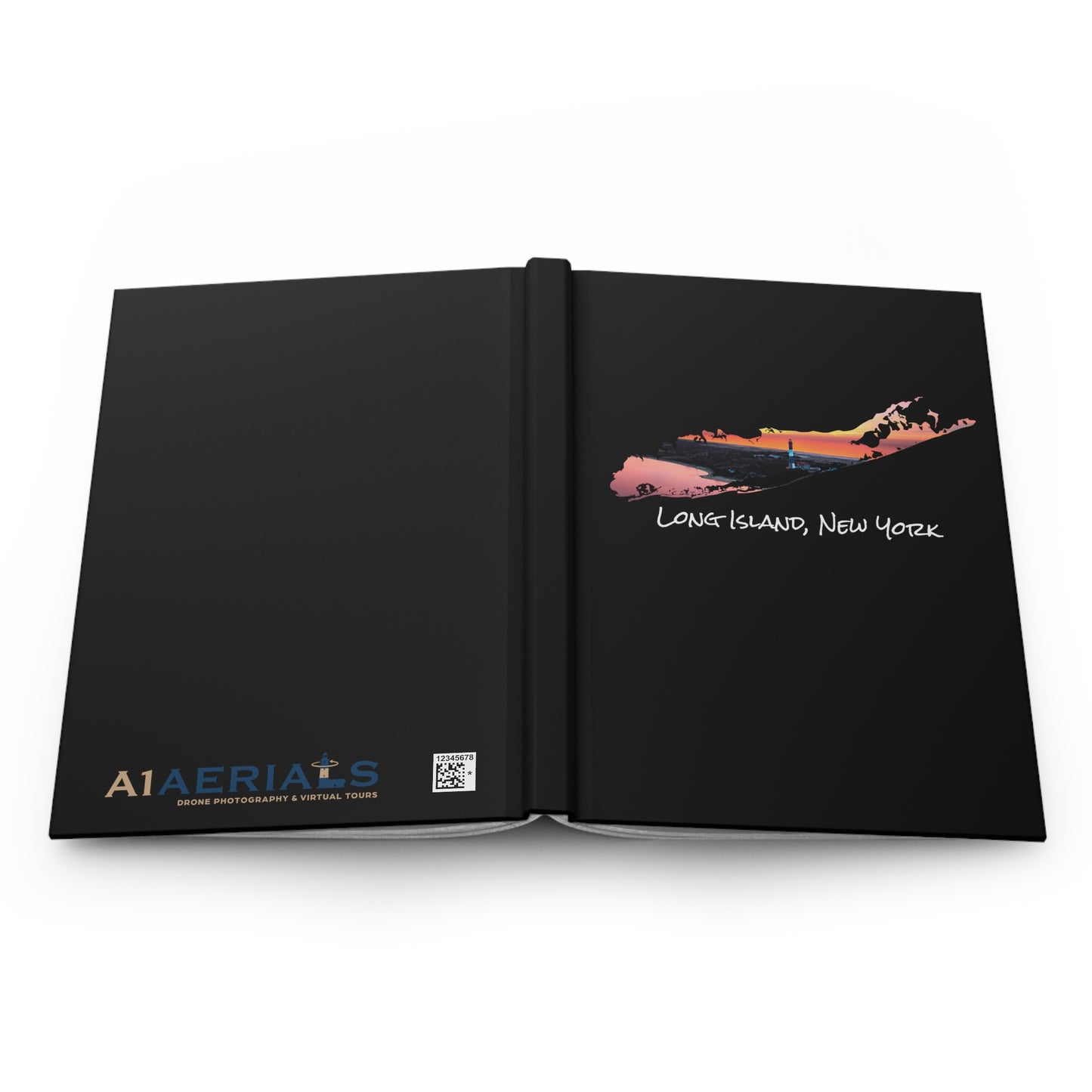 Hardcover Journal Matte Black - Fire Island Lighthouse