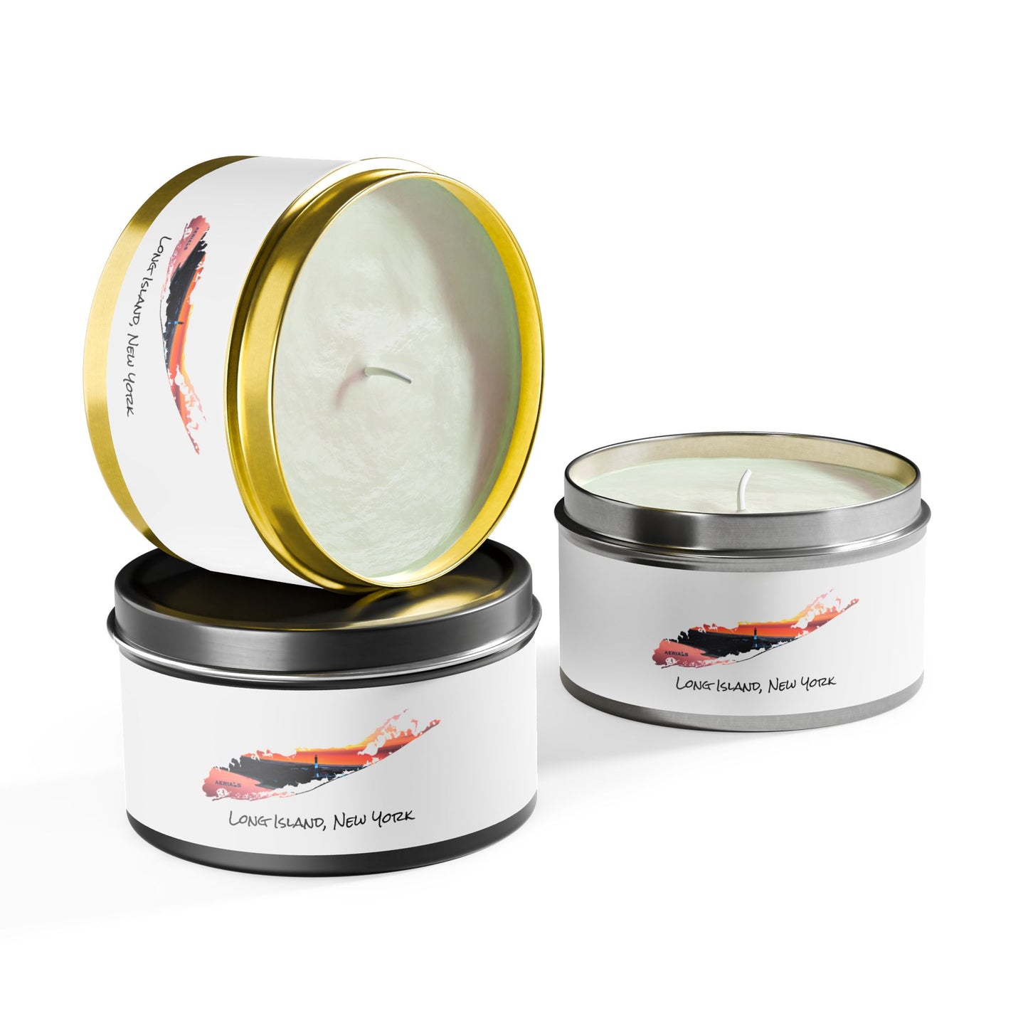 Tin Candle (2 sizes) - Fire Island Lighthouse