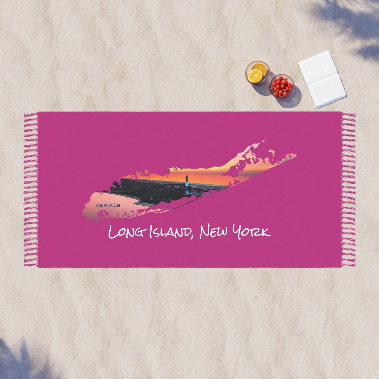 Boho Beach Cloth Pink - Fire Island Lighthouse