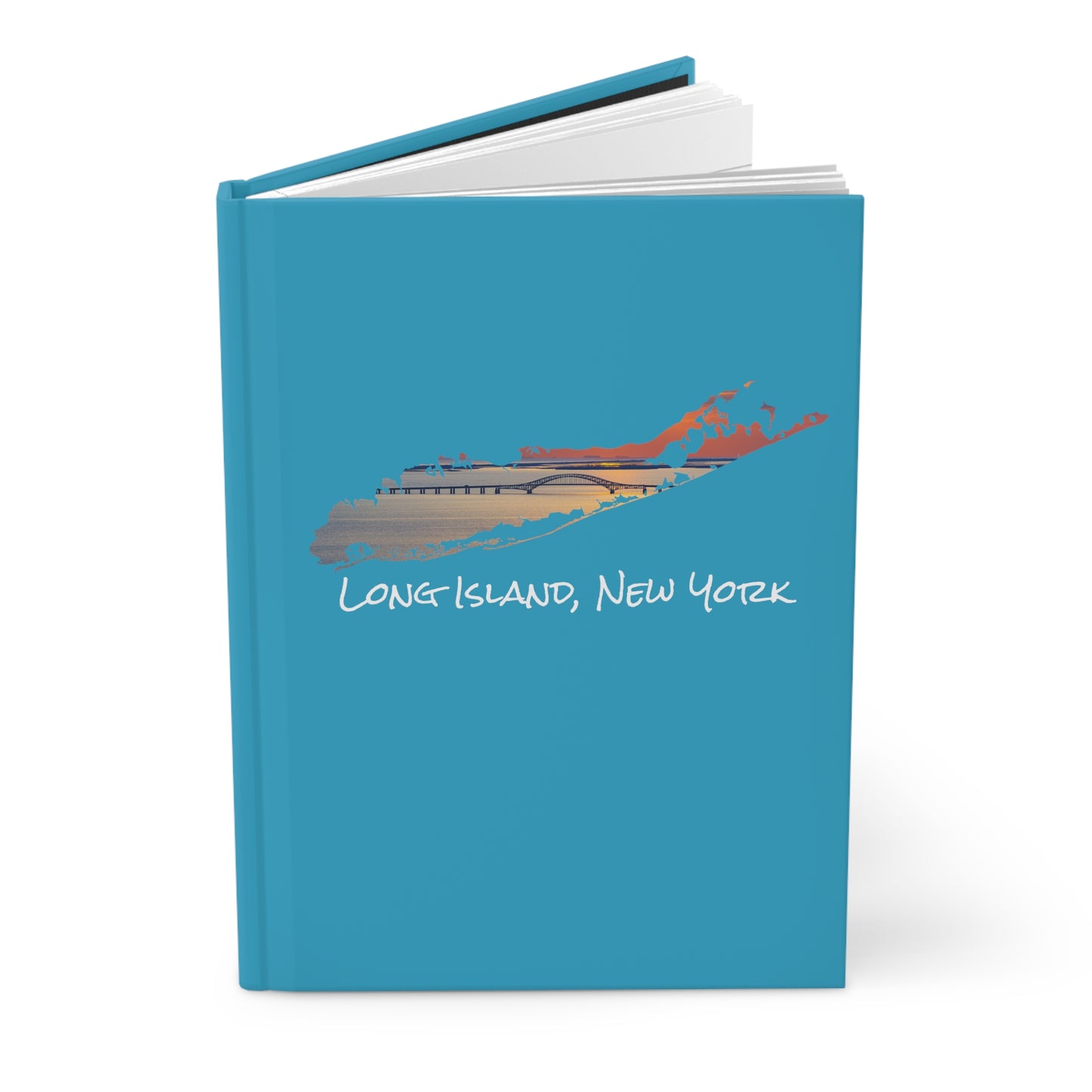 Hardcover Journal Matte Blue - Great South Bay Bridge