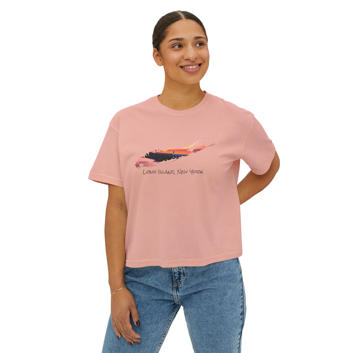 Women's Boxy Tee - Fire Island Lighthouse