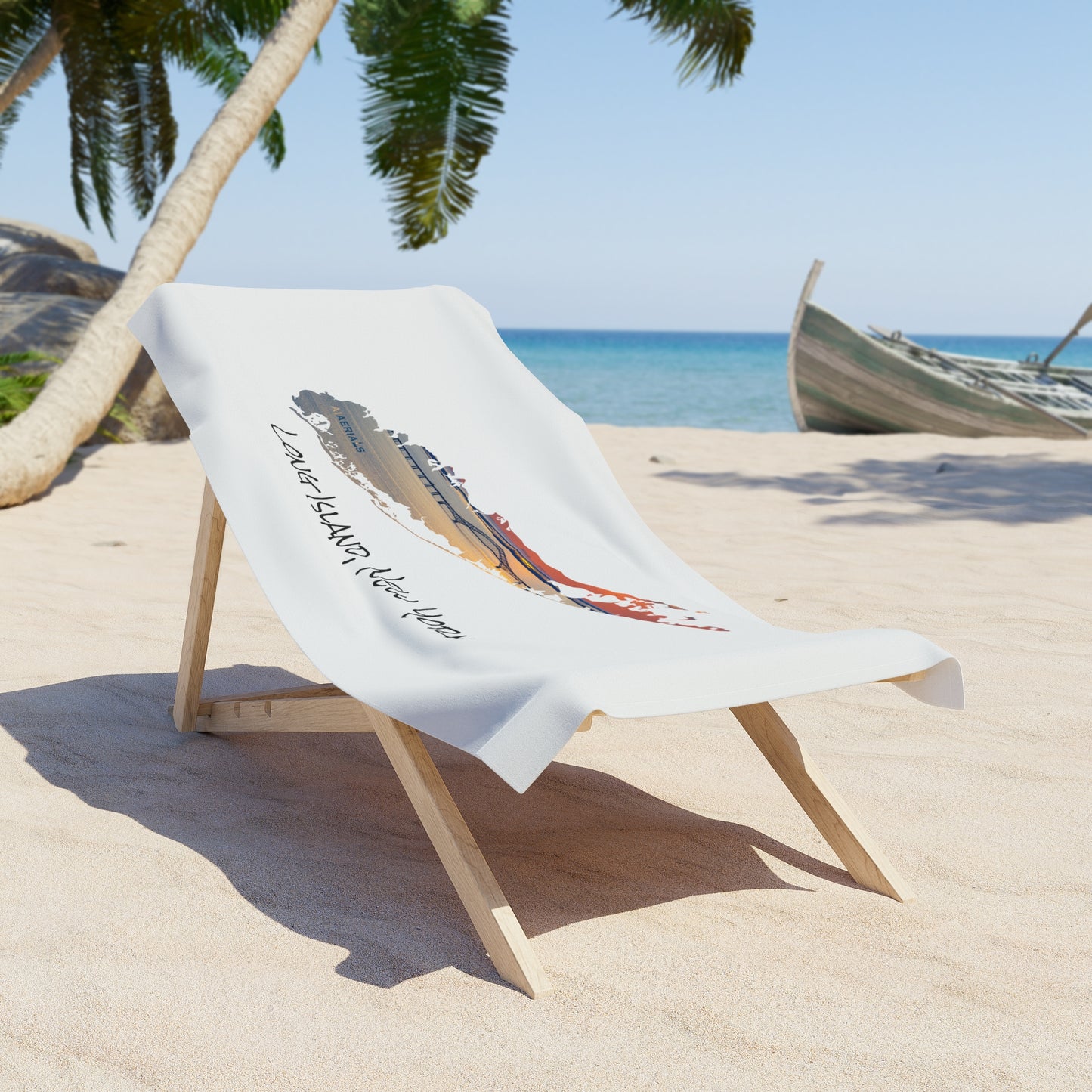 Beach Towel White - Great South Bay Bridge